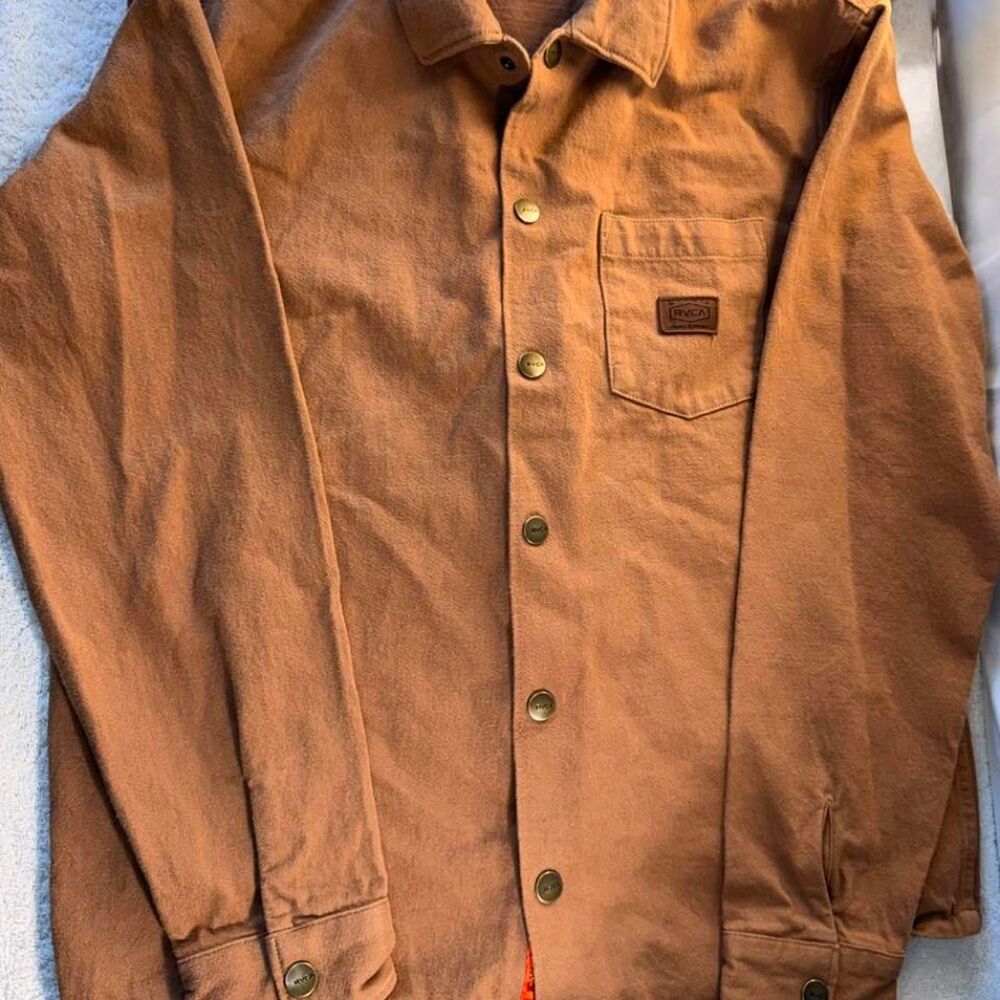 Rvca Men's Brown and Tan Shirt